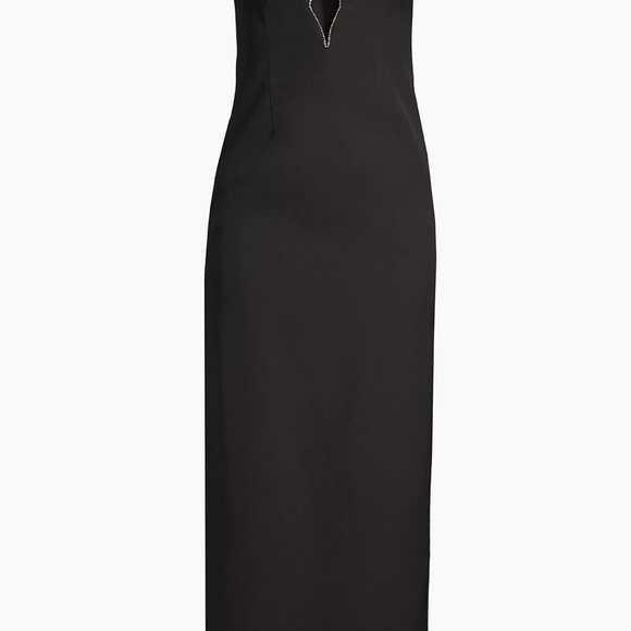 Bardot crystal neckline evening dress - Picture 3 of 5